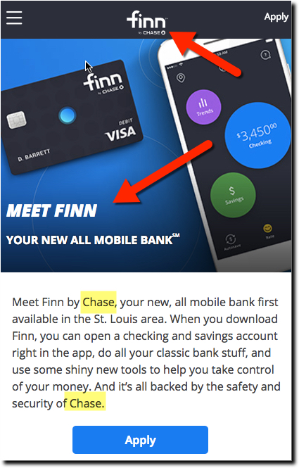 Chase Bank Tests Finn, a Mobile-First Brand