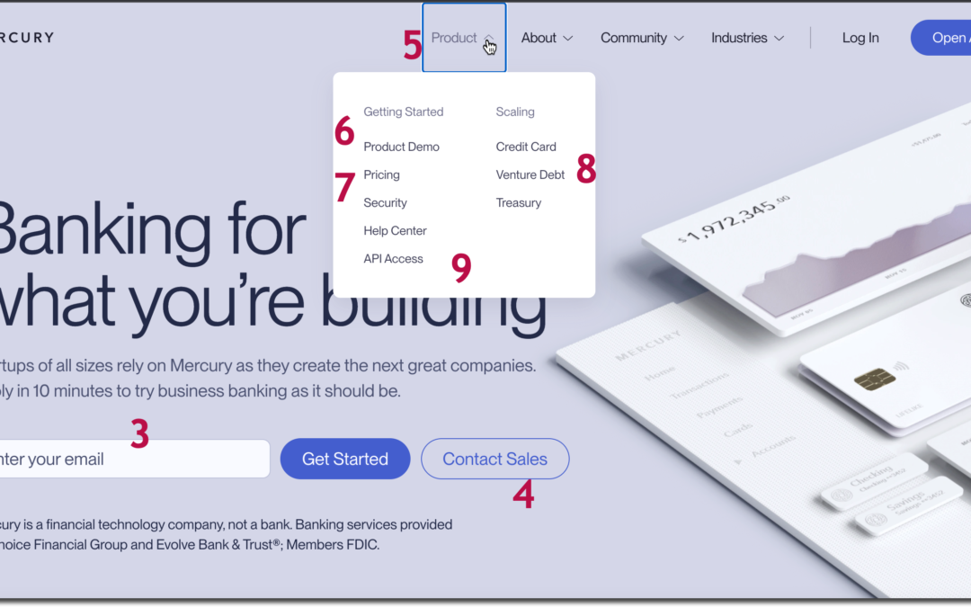 Challenger Bank UX: Mercury Shines with Startup Focused Website